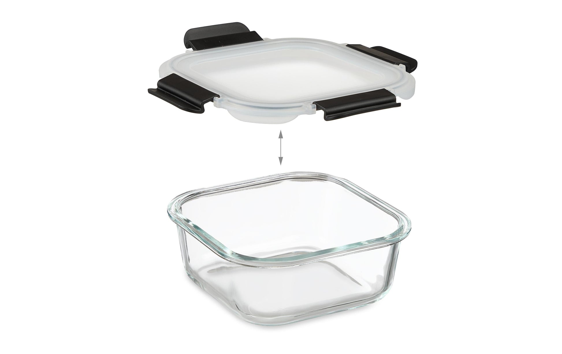 Relaxdays Vorratsdose 3,4 l, Glas (Borosilikat), 12 Stk., Schwarz/Transparent