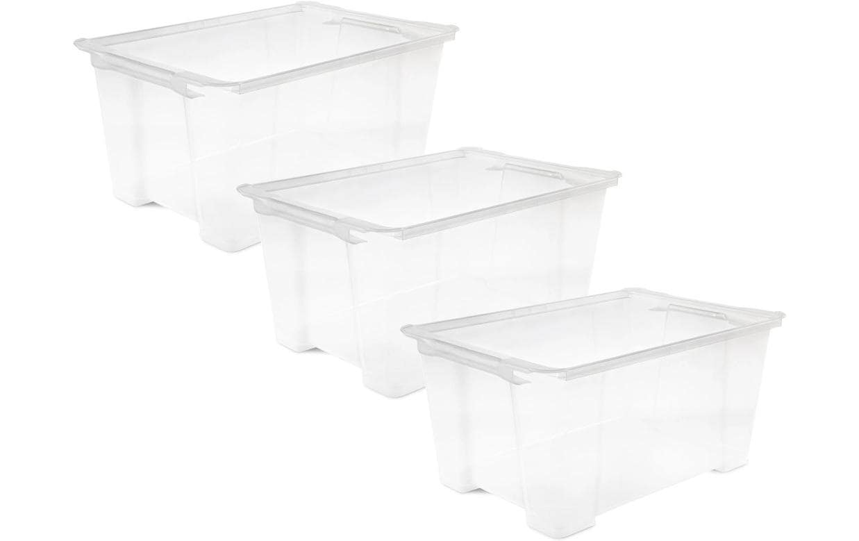 Rotho Aufbewahrungsbox – Polypropylen (PP), Transparent, 39 × 27,7 × 58,5 cm – 3er-Pack