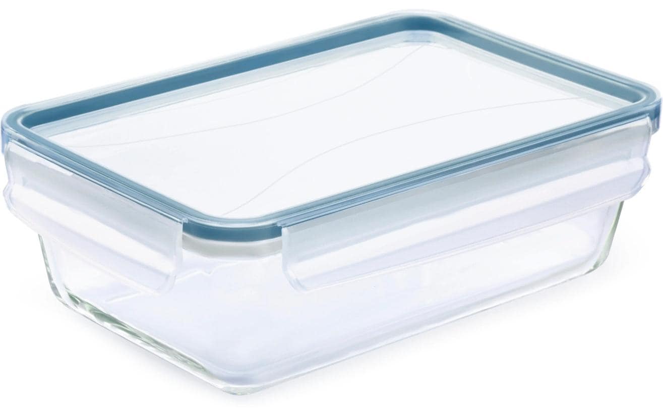 Rotho Glasbehälter Clic & Lock – 1,3 l – eckig – 24 × 7,8 × 16,5 cm – Borosilikatglas – transparent