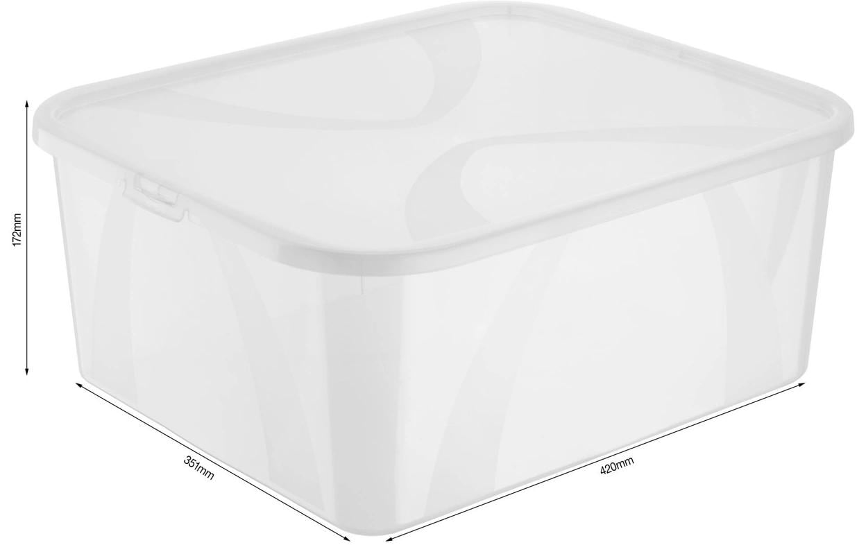 Rotho Aufbewahrungsbox – Polypropylen, Transparent, 35,1 × 17,2 × 42 cm – 3er-Pack