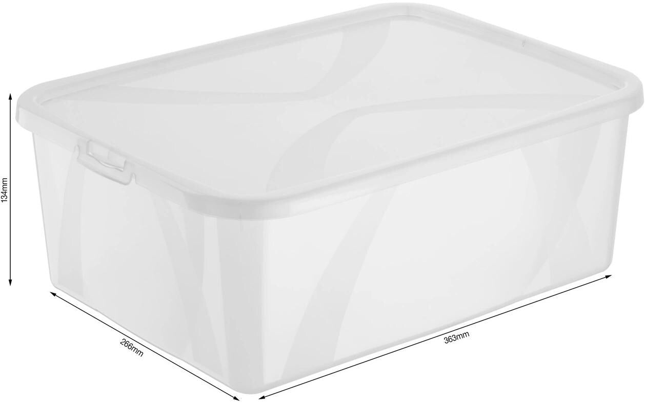 Rotho Aufbewahrungsbox – Polypropylen (PP), transparent, 26,5 × 14 × 36,5 cm – 3er-Pack