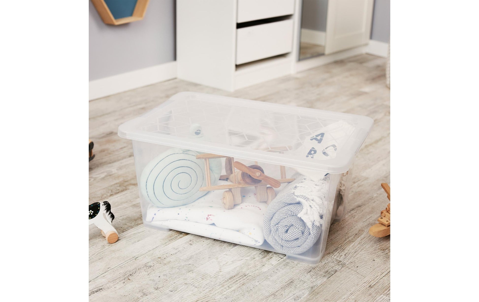 Rotho Aufbewahrungsbox – Polypropylen (PP), Transparent, 39 × 27,7 × 58,5 cm – 3er-Pack
