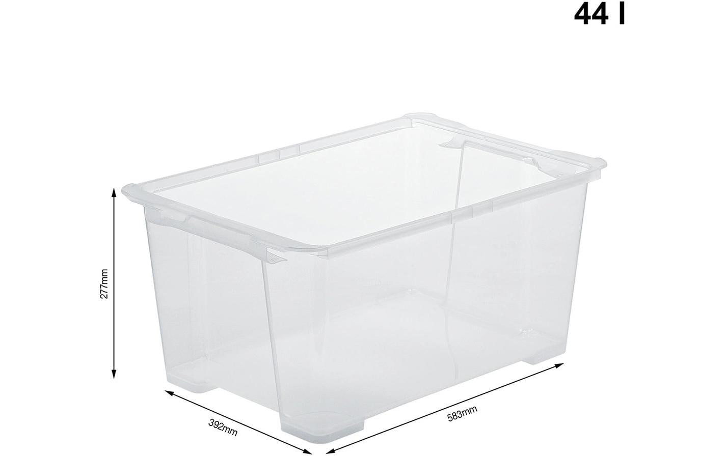 Rotho Aufbewahrungsbox – Polypropylen (PP), Transparent, 39 × 27,7 × 58,5 cm – 3er-Pack