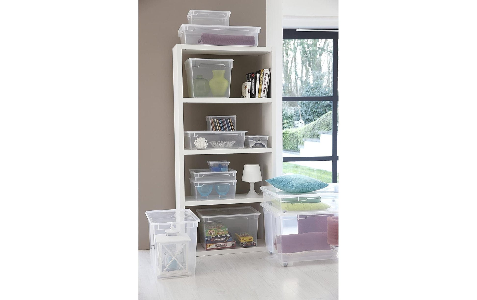 Rotho Aufbewahrungsbox – Kunststoff, Transparent, 19 × 11 × 33,5 cm – 5er-Pack