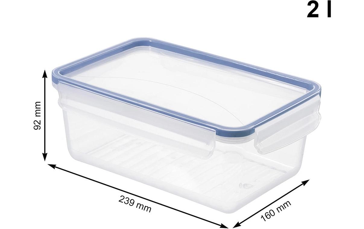 Rotho Kühlschrankdose Clic & Lock – 2 l – rechteckig – 23,9 × 9,2 × 16 cm – PP – transparent