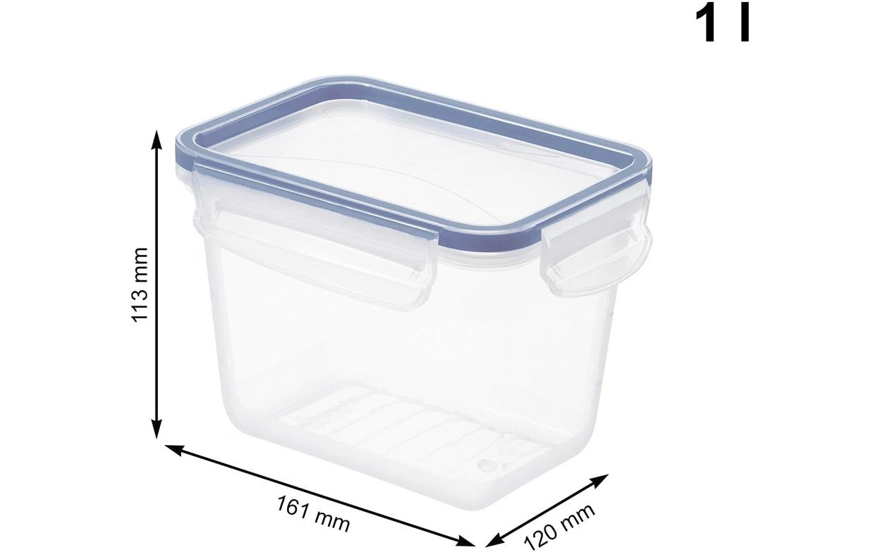 Rotho Vorratsdose 1 l, 12 × 16 × 11,3 cm, Kunststoff, transparent/blau