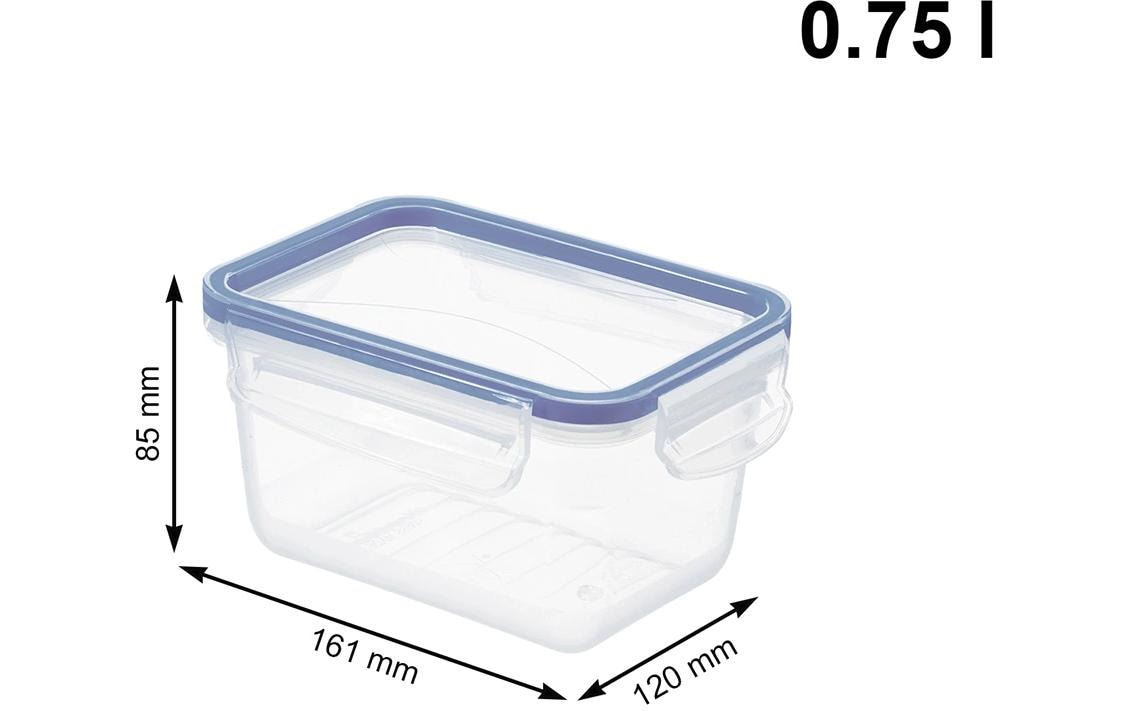 Rotho Vorratsdose 750 ml, 12 × 16 × 8,5 cm, Kunststoff, transparent/blau