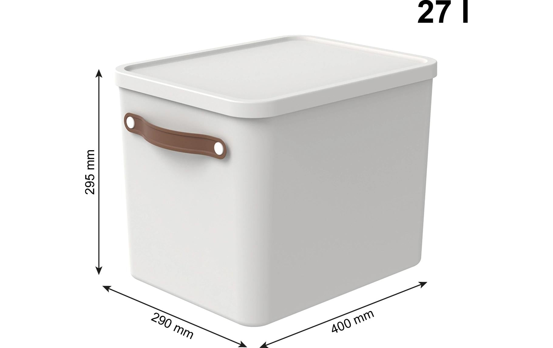 Rotho MALOJA Aufbewahrungsbox 27 l (mit Deckel) – Kunststoff – Weiss – für C4 – 290 × 295 × 400 mm