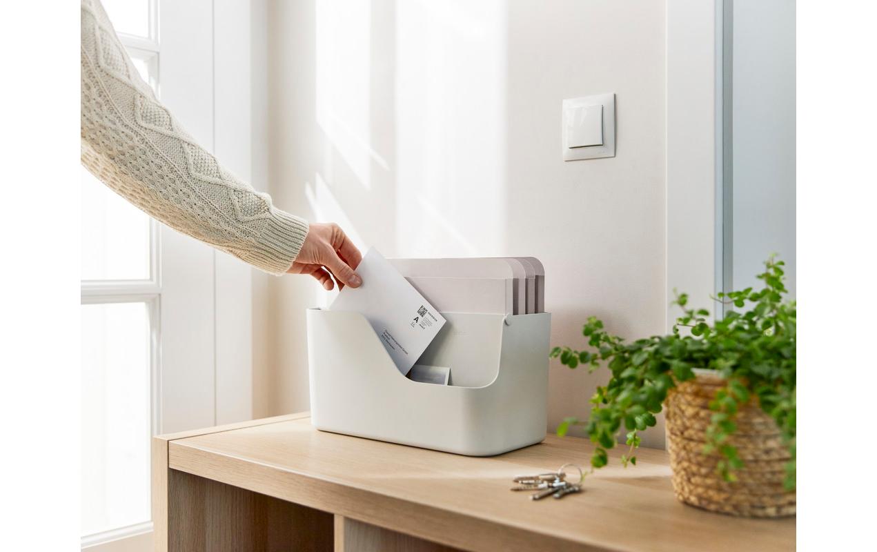 Rotho Briefkorb – Kunststoff, für A4, weiss, B 350 × H 250 × T 150 mm