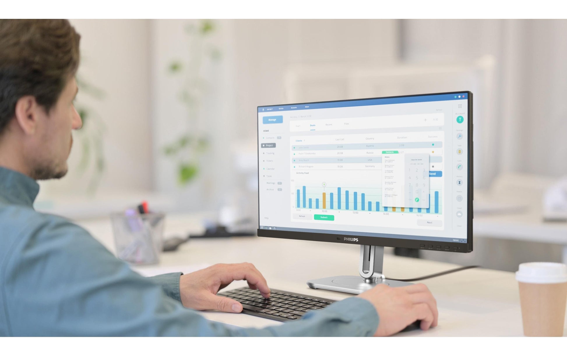 Philips 24B2G5301/00 – Monitor, 23,8", IPS, 100 Hz, 300 cd/m², Daisy Chain, KVM, USB-Hub, VESA 100 × 100, Grau