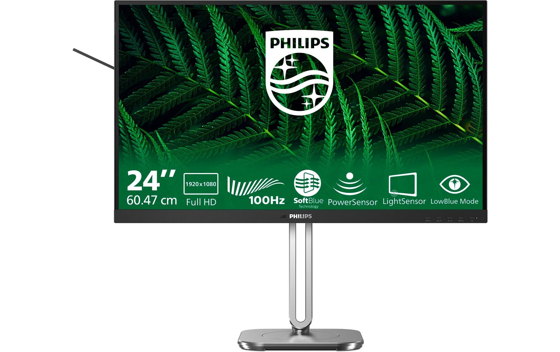 Philips 24B2G5200/00 – Monitor, 23,8" 1920 × 1080 (Full HD), IPS, 100 Hz, 300 cd/m², VESA 100 × 100, Grau