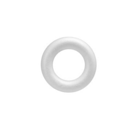 GLOREX Strohkranz, Polystyrol, Weiss, Ø 12 cm, 1 Stk.