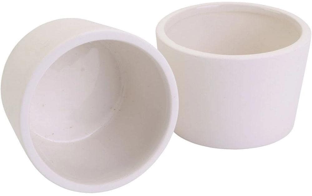 Creativ Company Keramiktöpfe, Keramik, Weiss, Ø 9 cm × 6 cm, 12 Stk.