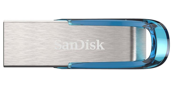 SanDisk Ultra Flair USB-Stick – 128 GB, USB 3.0, Tropical Blue