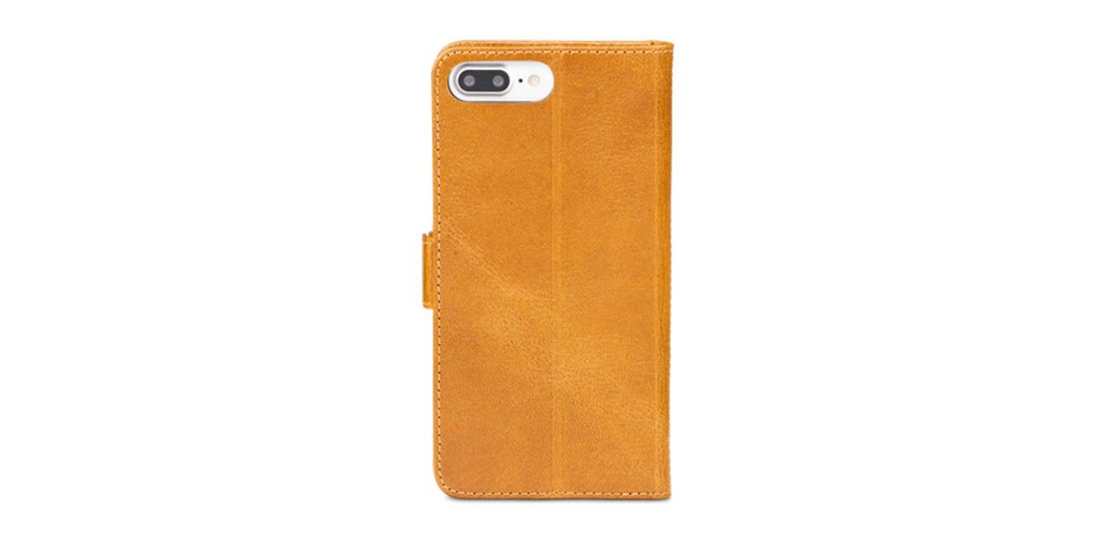 dbramante1928 Copenhagen Wallethülle – für Apple iPhone 8/7/6 Plus, mit Ständer, 3 Kartenfächer, Leder, Beige