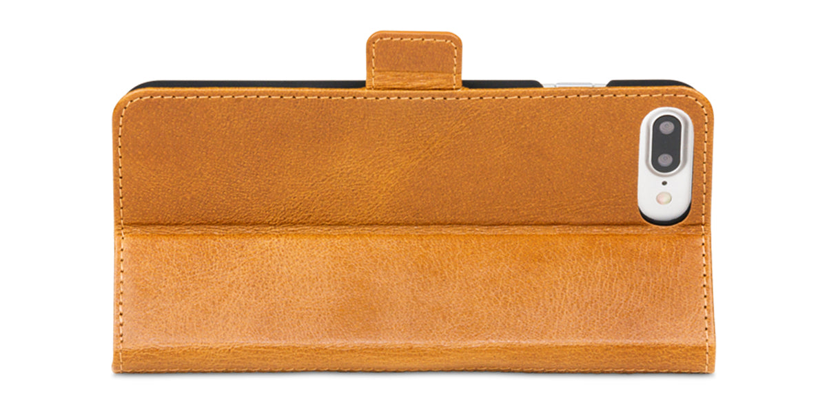 dbramante1928 Copenhagen Wallethülle – für Apple iPhone 8/7/6 Plus, mit Ständer, 3 Kartenfächer, Leder, Beige