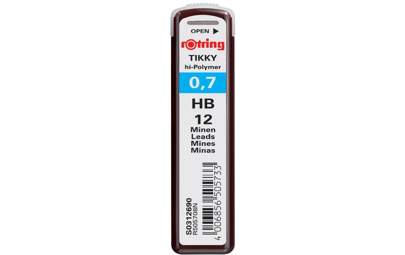 Rotring Tikky Zirkelminen – Schwarz, 0,7 mm (Fein), 12er-Pack