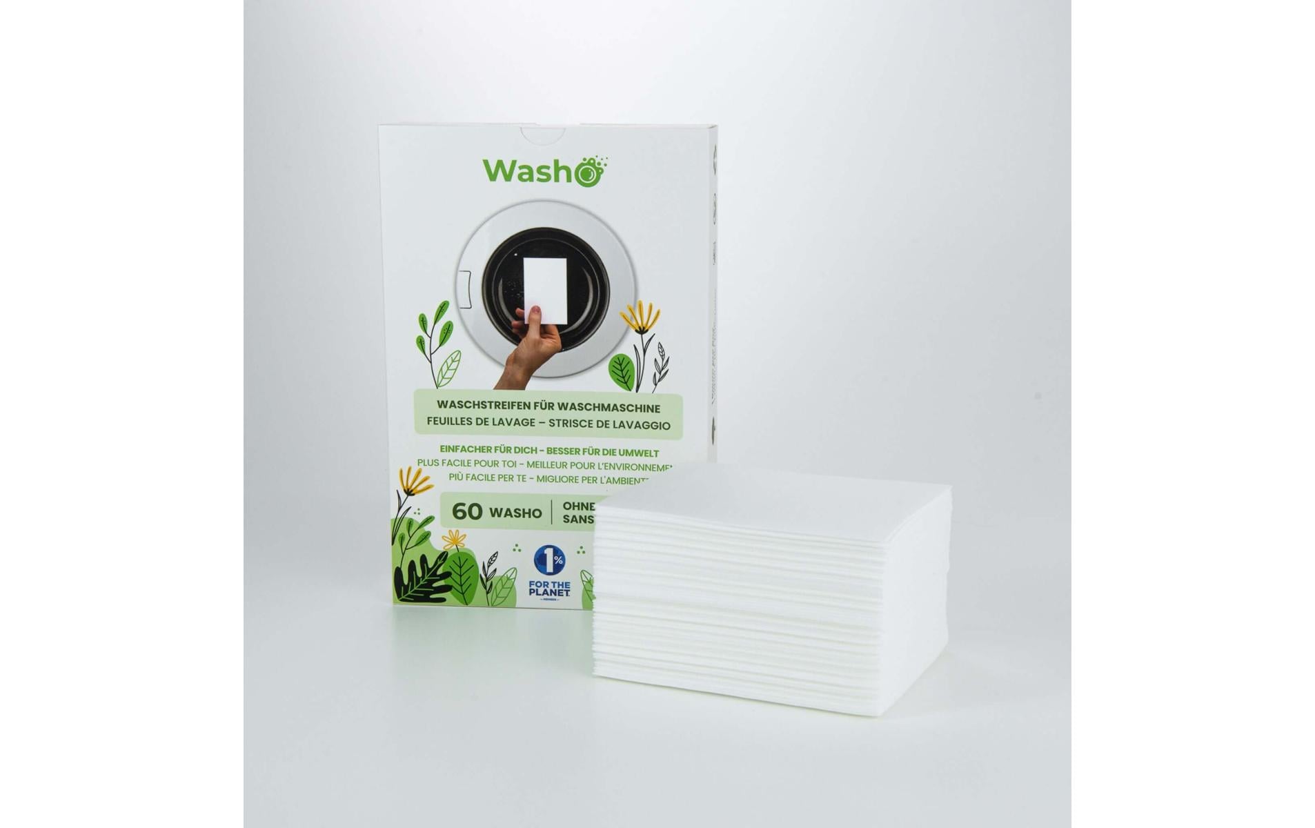 Washo Waschstreifen – ohne Duft – 60 Streifen – biologisch abbaubar