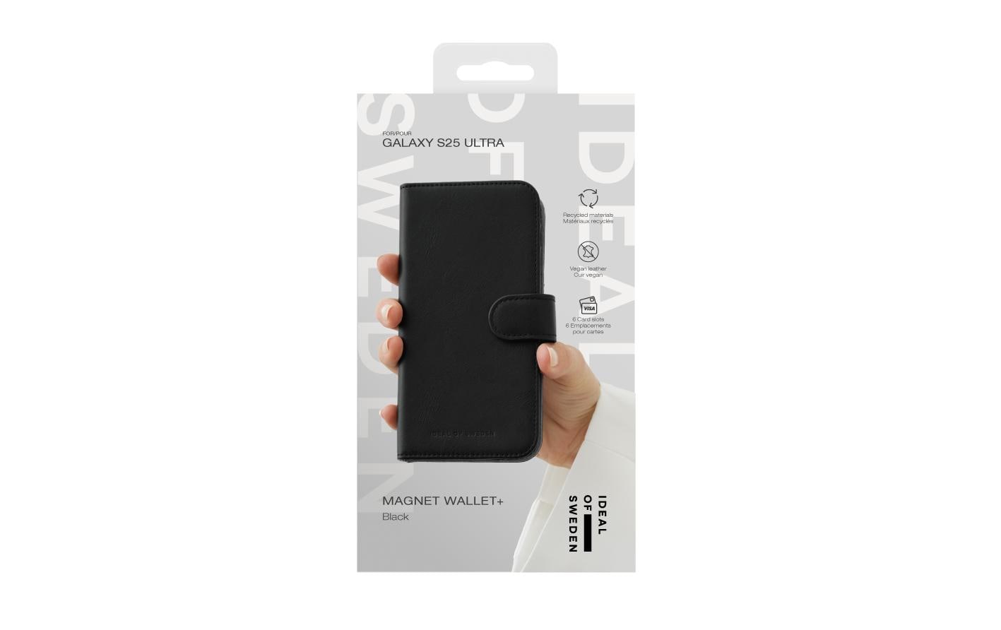 Ideal of Sweden – Booklet-Hülle – für Samsung Galaxy S25 Ultra – Schwarz – Kunstleder – Magnetverschluss
