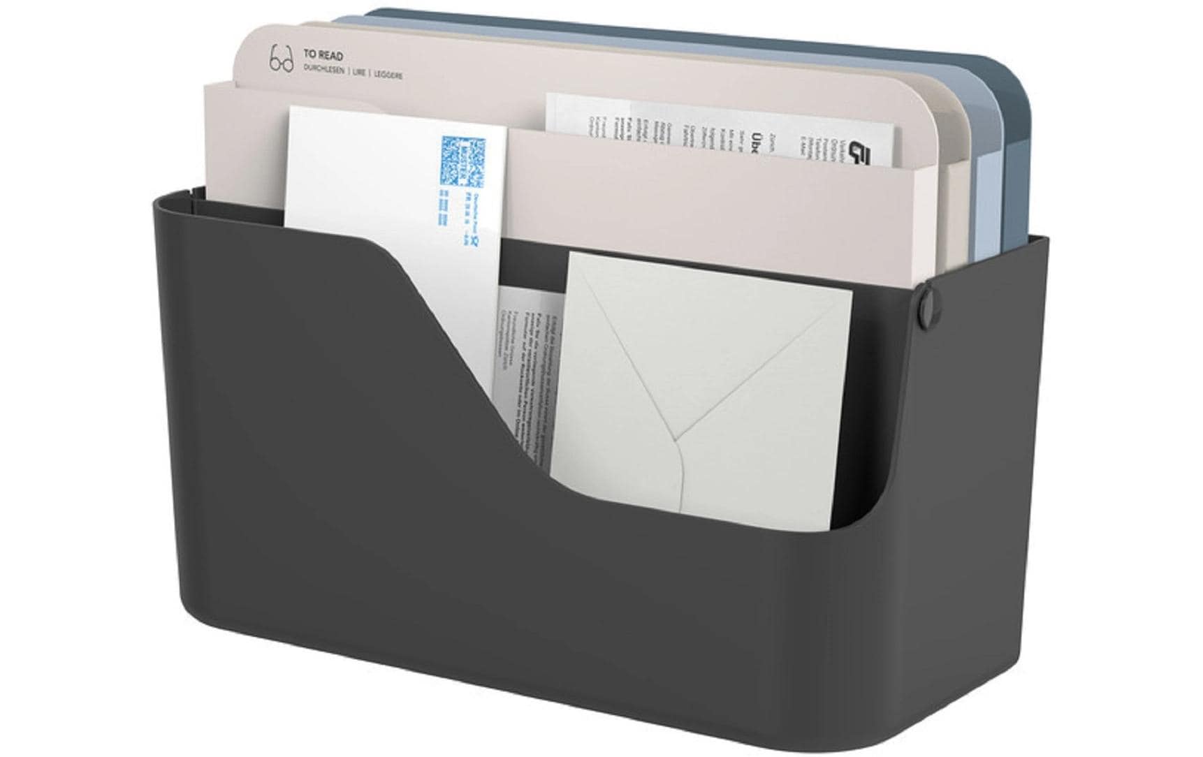 Rotho Briefkorb – Kunststoff, für A4, grau, B 350 × H 250 × T 150 mm, Serie Inbox MY PAPER Basic