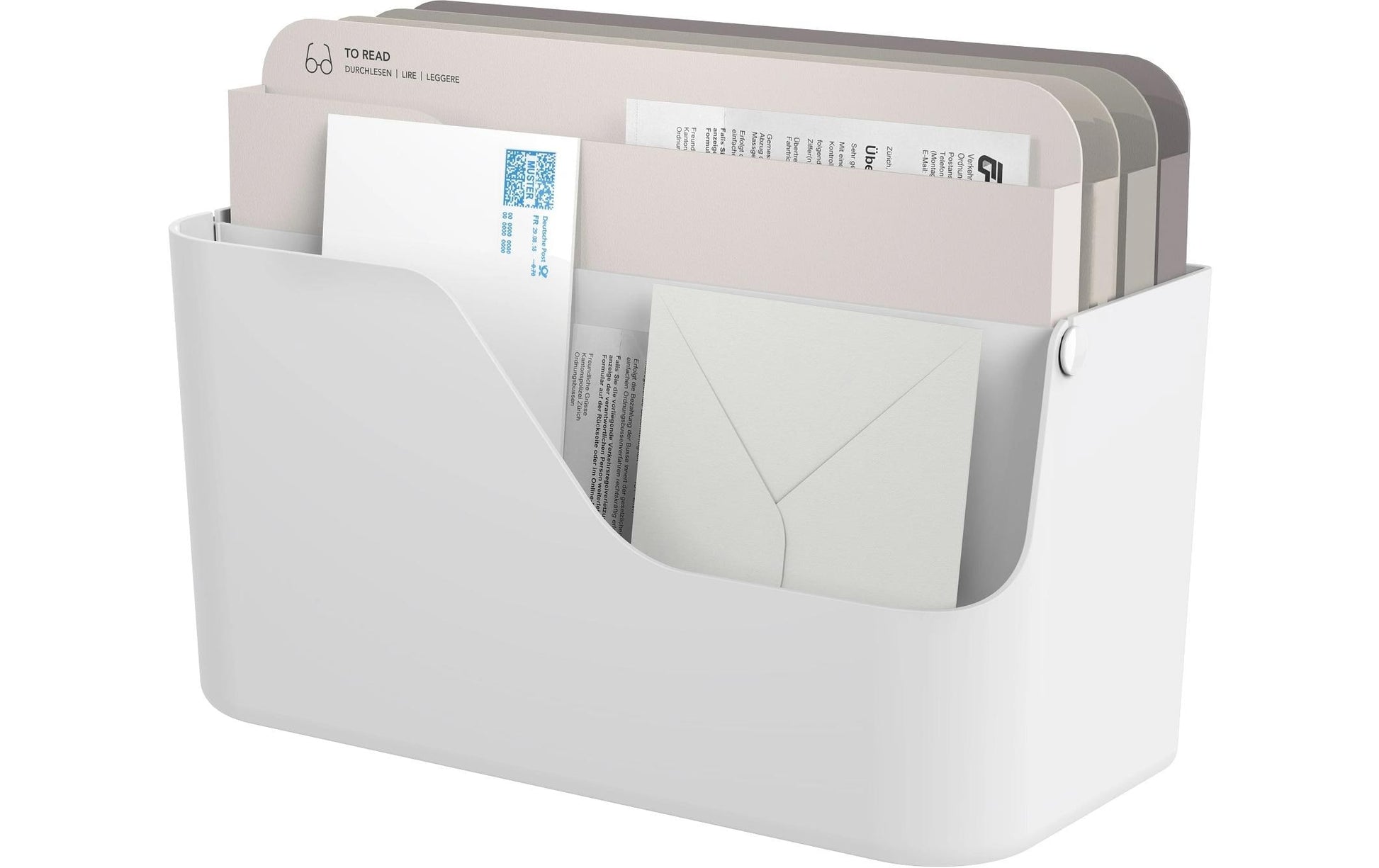Rotho Briefkorb – Kunststoff, für A4, weiss, B 350 × H 250 × T 150 mm