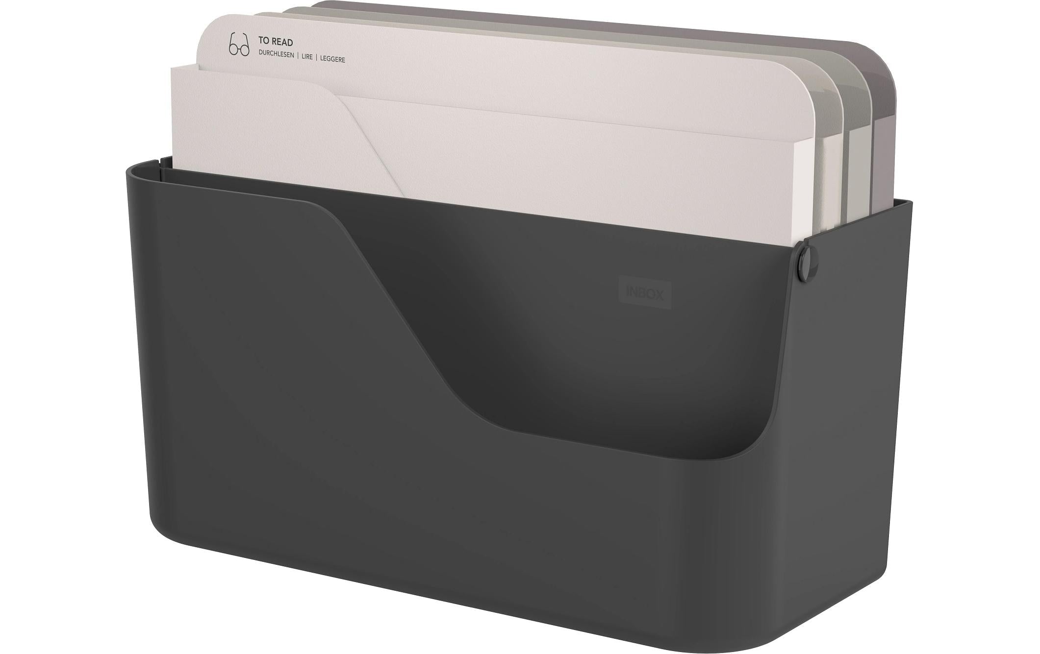 Rotho Briefkorb – Recycling-Kunststoff, für A4, Grau, B 350 × H 250 × T 150 mm
