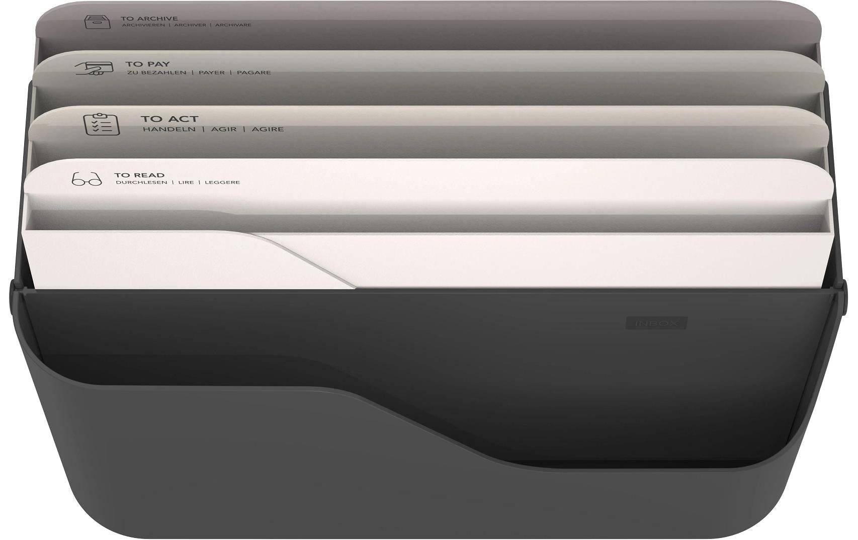 Rotho Briefkorb – Recycling-Kunststoff, für A4, Grau, B 350 × H 250 × T 150 mm