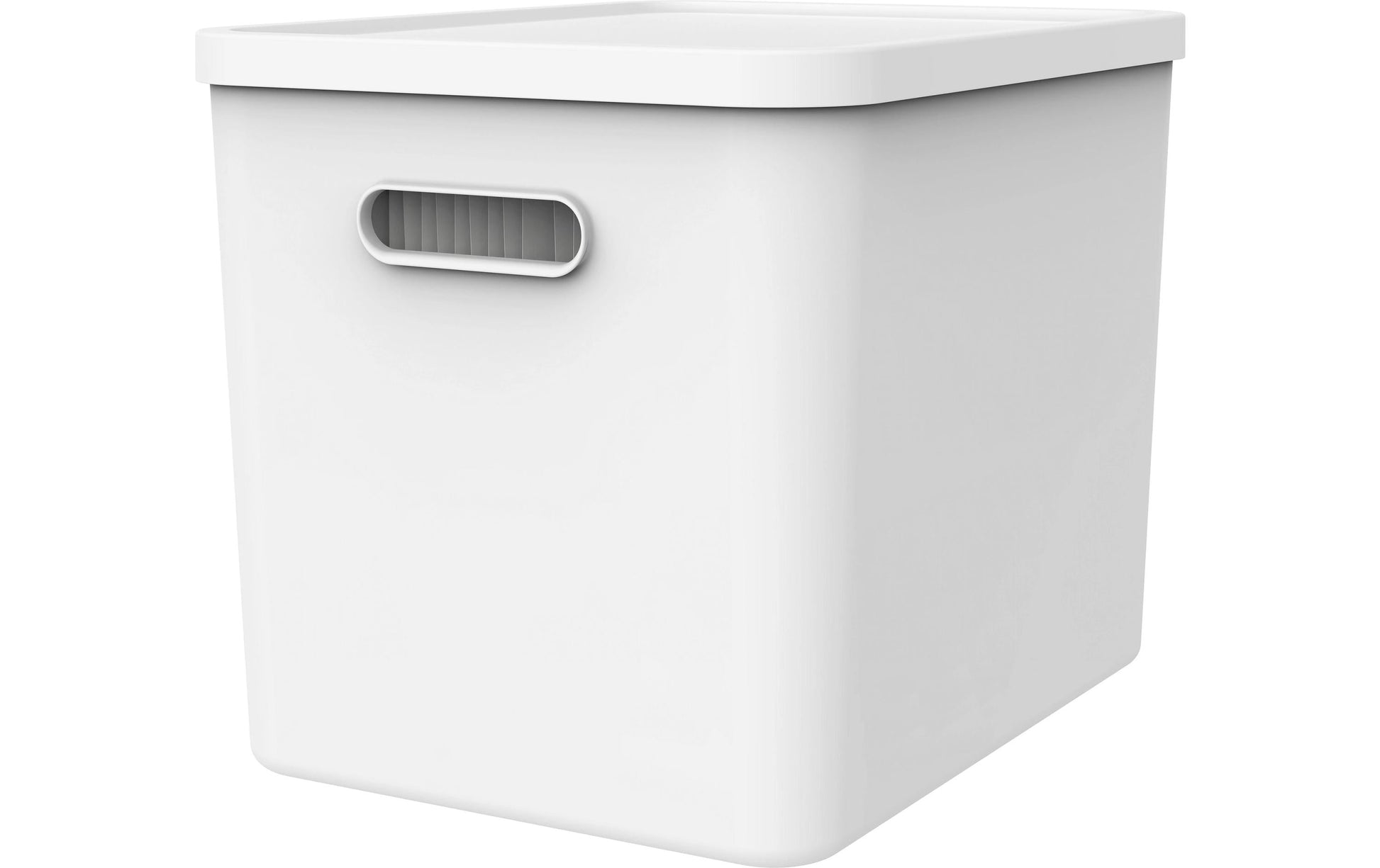 Rotho My Paper Archivschachtel A4 – inkl. 10 Hängemappen, mit Deckel, Griffloch, 400 × 290 × 295 mm, weiss