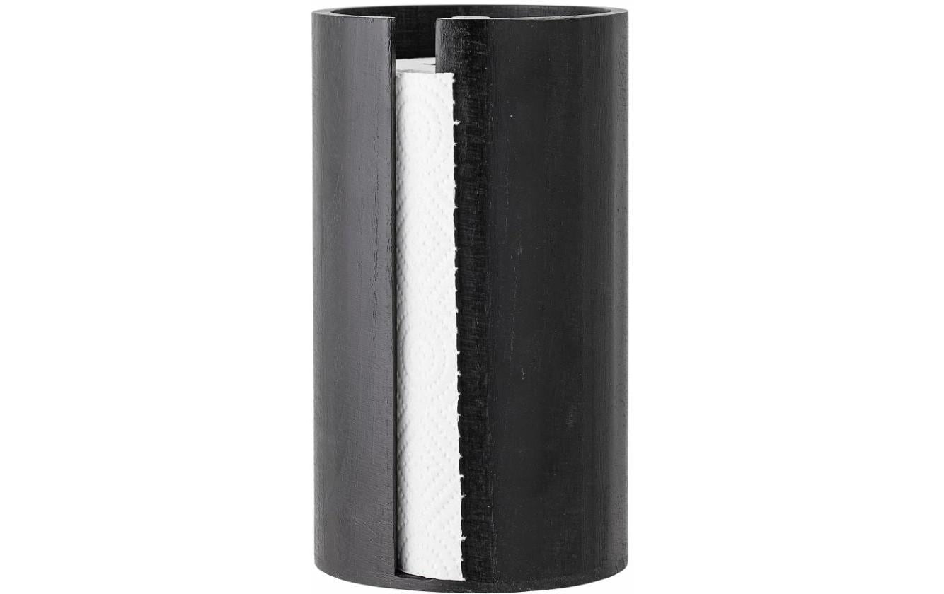 Bloomingville Küchenrollenhalter Paulownia (Holz), Ø 14,5 × 25,5 cm, Schwarz