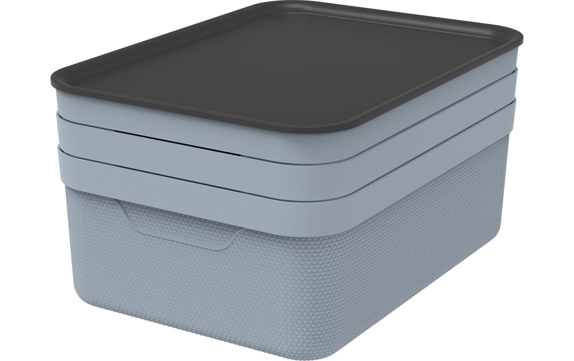 Rotho Aufbewahrungsbox 13 l (mit Deckel) – Kunststoff – Taubenblau – für A4 – stapelbar – 278 × 130 × 375 mm