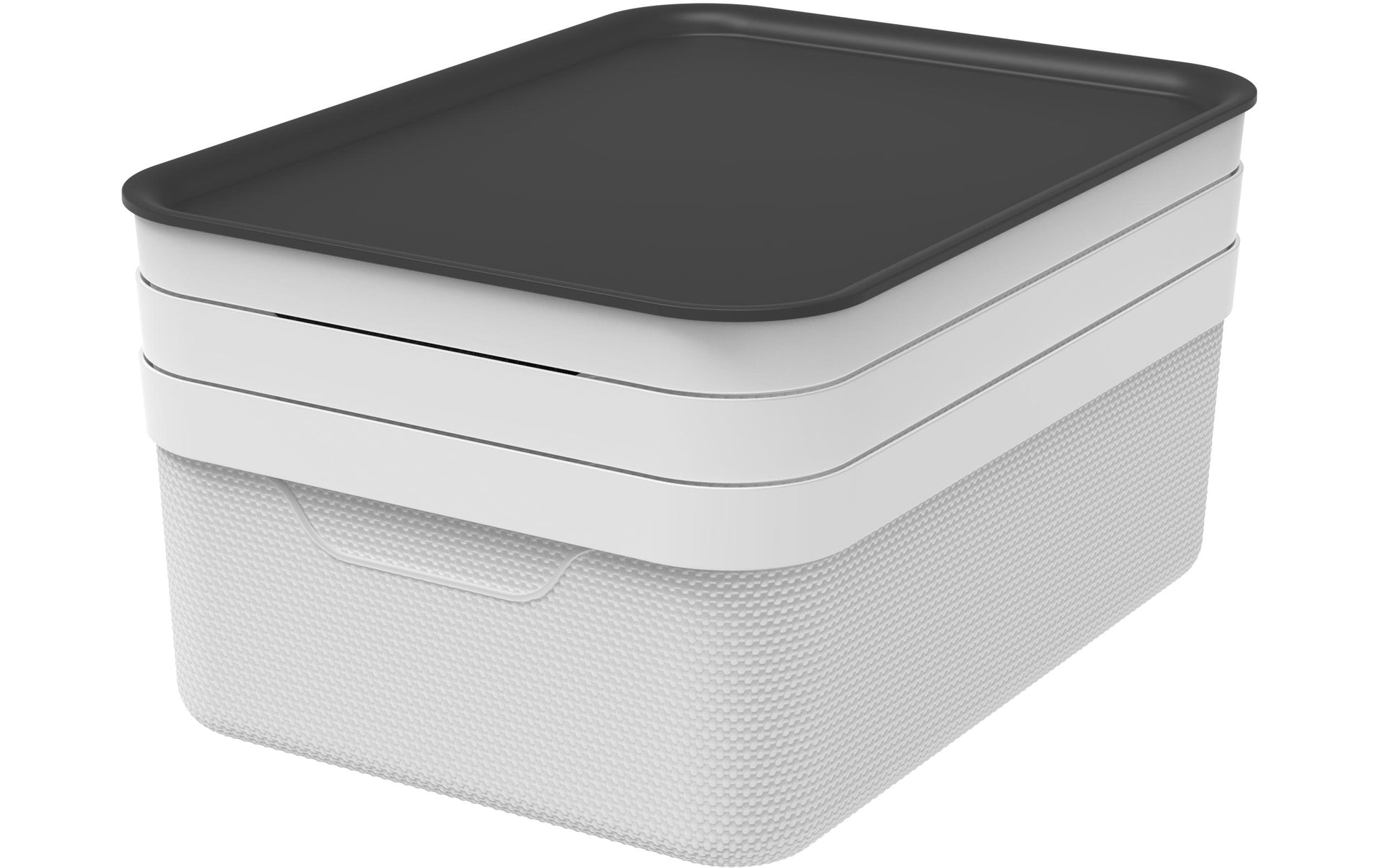Rotho JIVE Aufbewahrungsbox 13 l – für A4, mit Deckel, stapelbar, weiss, Kunststoff, 3 Stück