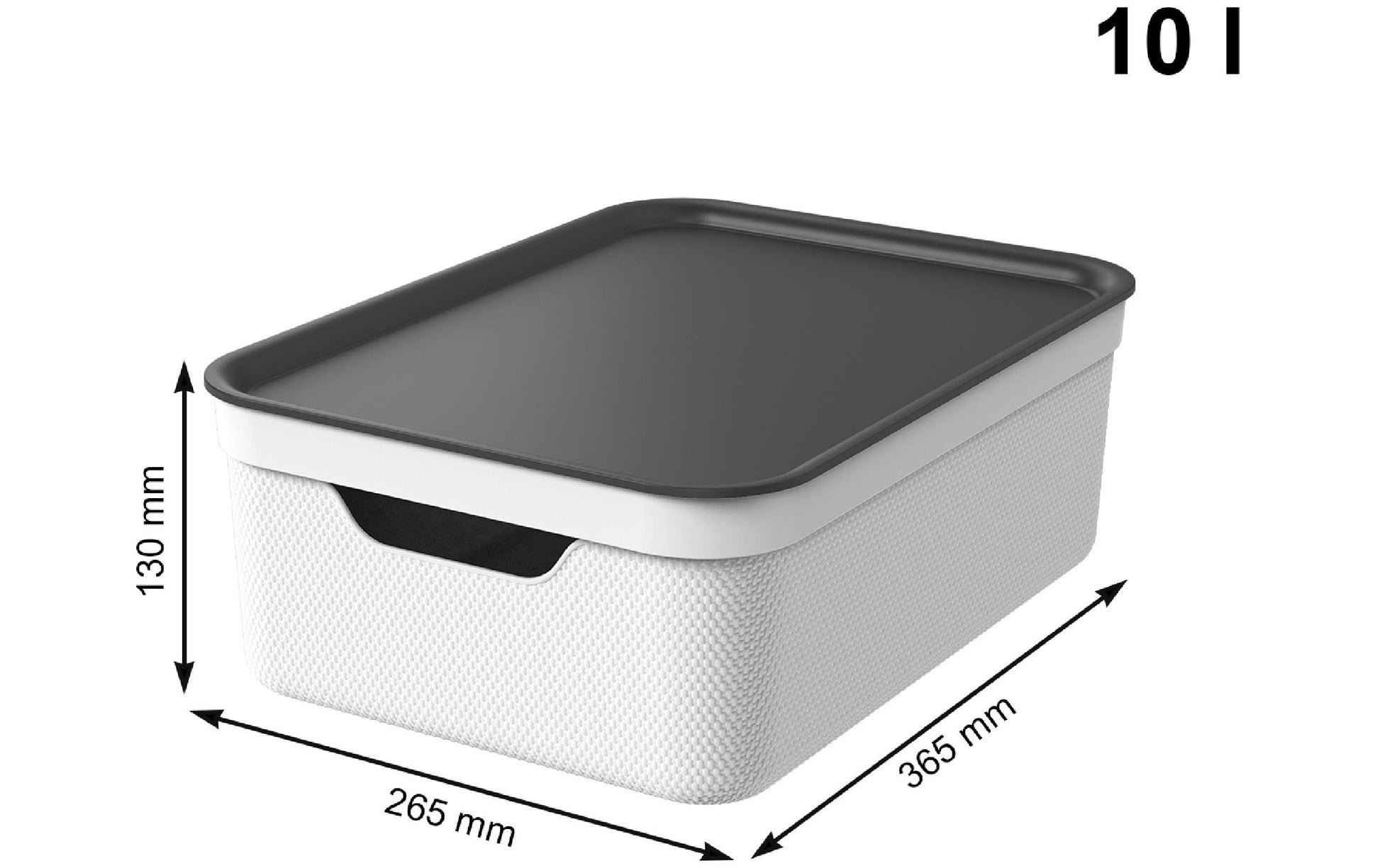 Rotho JIVE Aufbewahrungsbox 13 l – für A4, mit Deckel, stapelbar, weiss, Kunststoff, 3 Stück