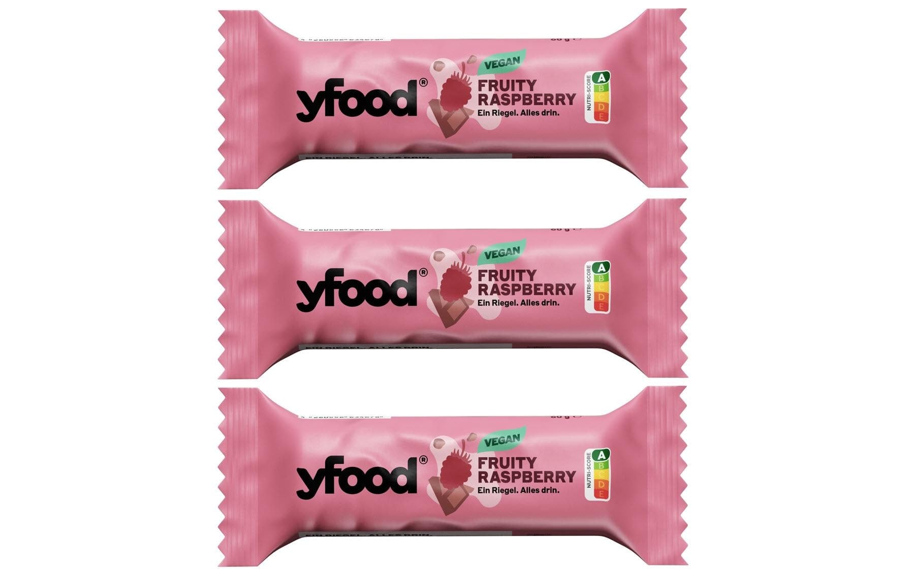YFood Protein-Riegel – Himbeere, vegan – 180 g