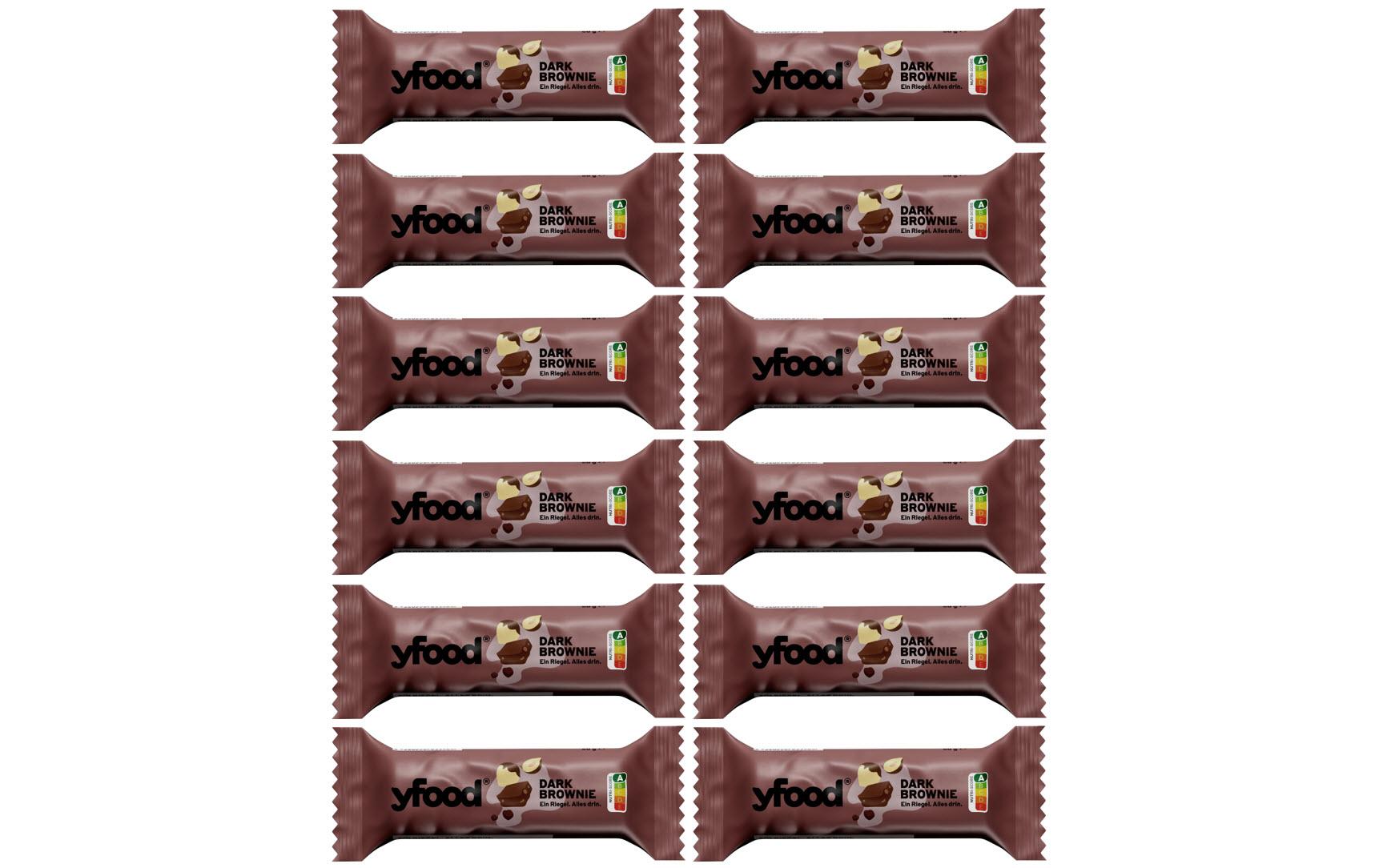 YFood High-Protein-Riegel – Brownie – 12 × 60 g