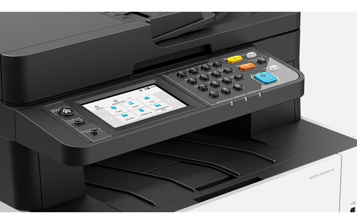 Kyocera ECOSYS MA2600CWFX – Farbiges Laser-MFP A4, 4-in-1 – USB/LAN/WLAN – Duplex, ADF – 26 Seiten/Min S/W