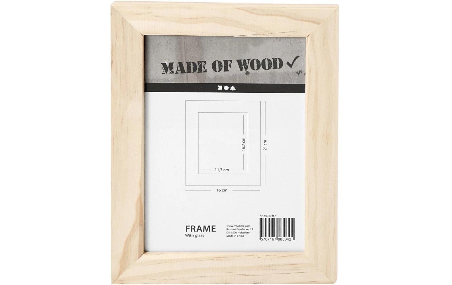 Creativ Company Bilderrahmen – für 16 × 21 cm – Holz & Glas, natur