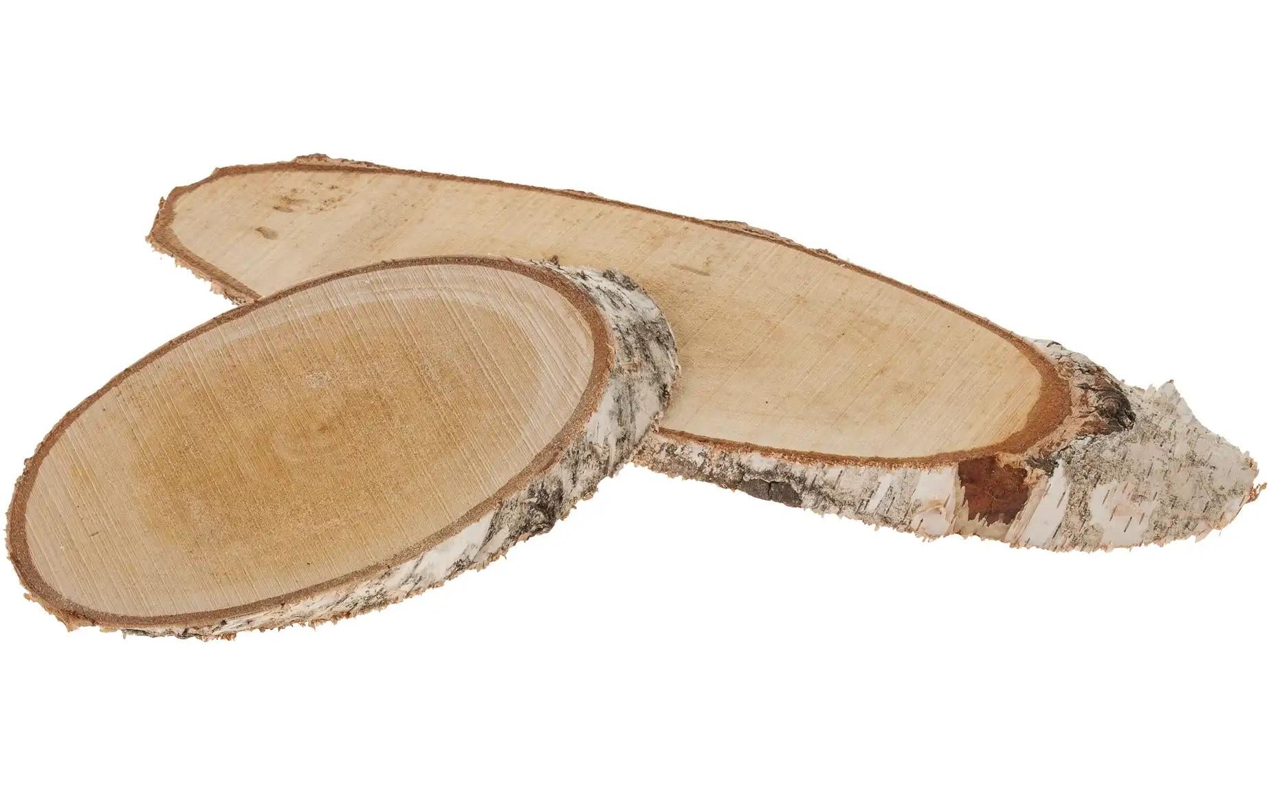 Opiflor Holzscheiben, Birke, Braun, 28 × 2 cm, 10 Stk., oval
