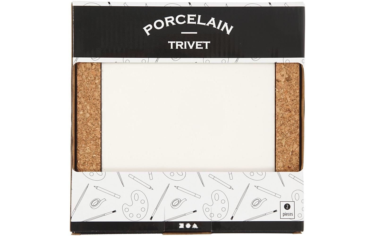 Creativ Company Untersetzer – 11 × 11 × 1 cm, Kork, Weiss/Braun