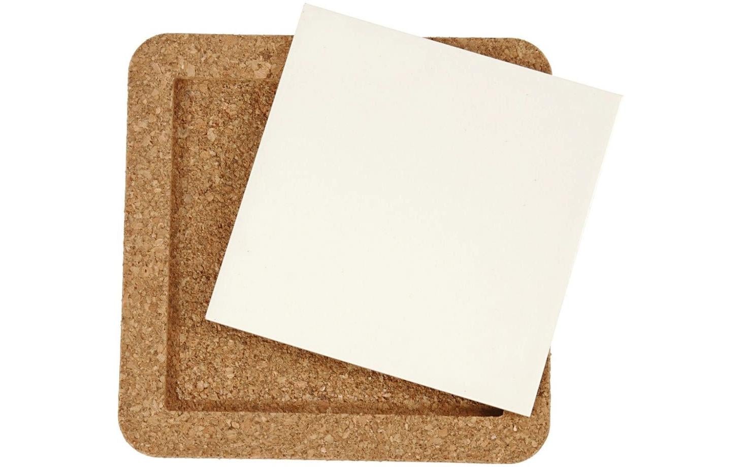 Creativ Company Untersetzer – 11 × 11 × 1 cm, Kork, Weiss/Braun