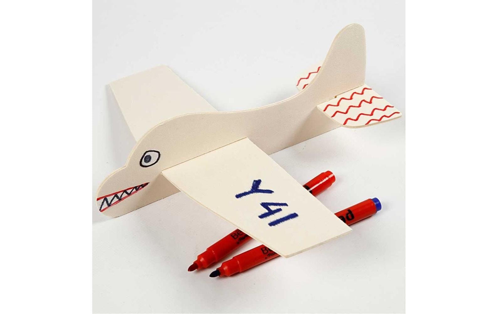 Creativ Company Holzrohling, Holz, Flugzeug, 21,5 × 25,5 × 5 cm, 20 Stk.