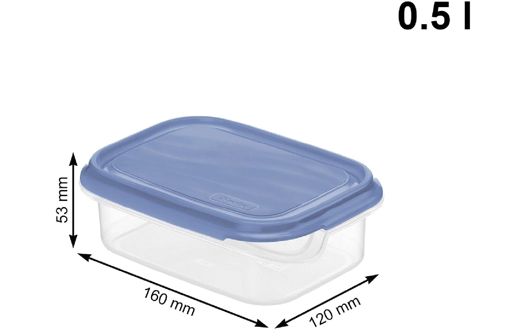 Rotho RONDO – Vorratsdose 500 ml, 12 × 16 × 5,3 cm, Kunststoff, transparent/blau