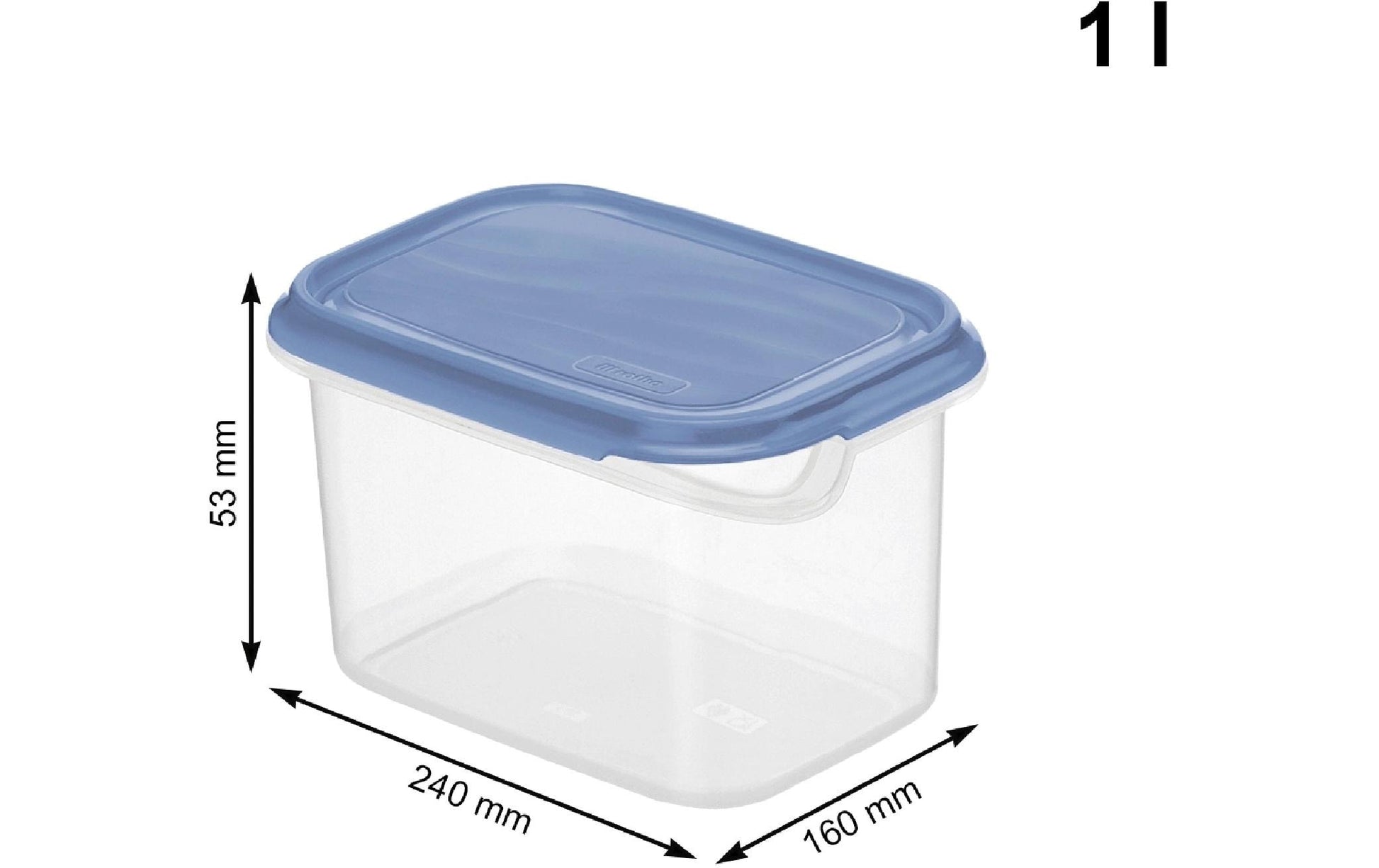 Rotho RONDO – Vorratsdose 1 l, 12 × 16 × 9,7 cm, Kunststoff, transparent/blau