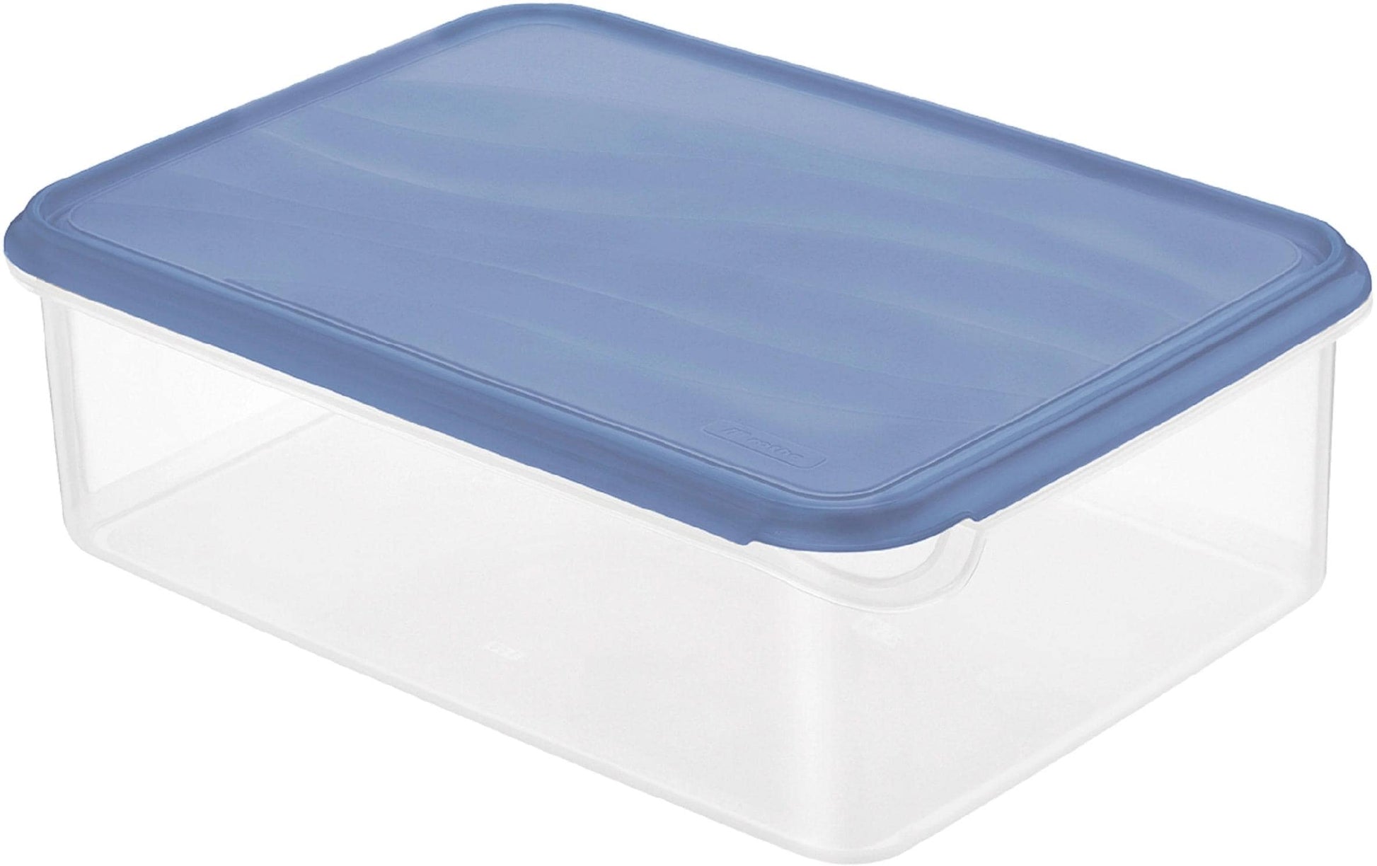 Rotho Vorratsdose 5 l, 24 × 31,5 × 10 cm, Kunststoff, Transparent/Blau