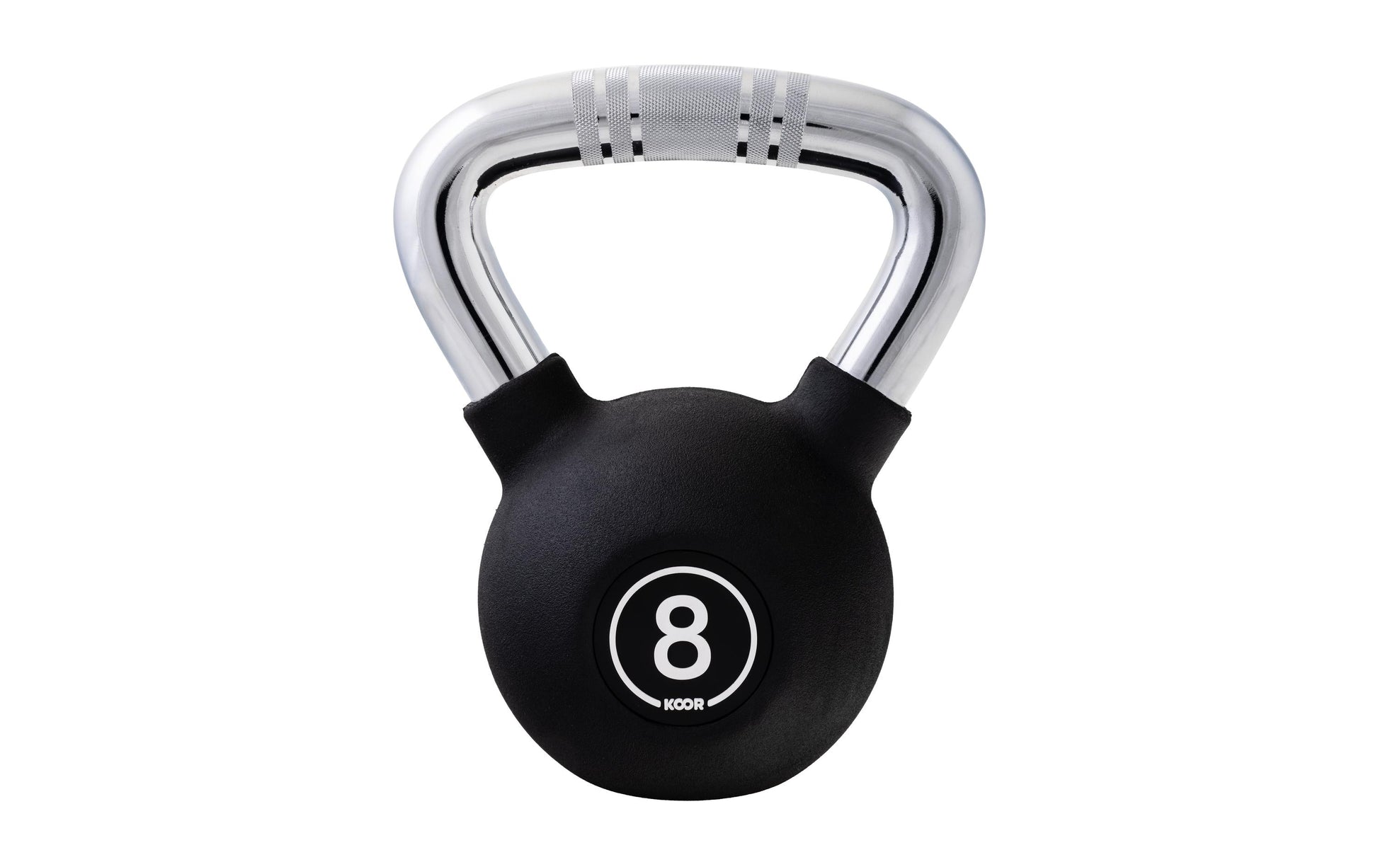KOOR Kettlebell, 8 kg, 16 × 16 × 24,5 cm, Vinyl, Schwarz – 1 Stück