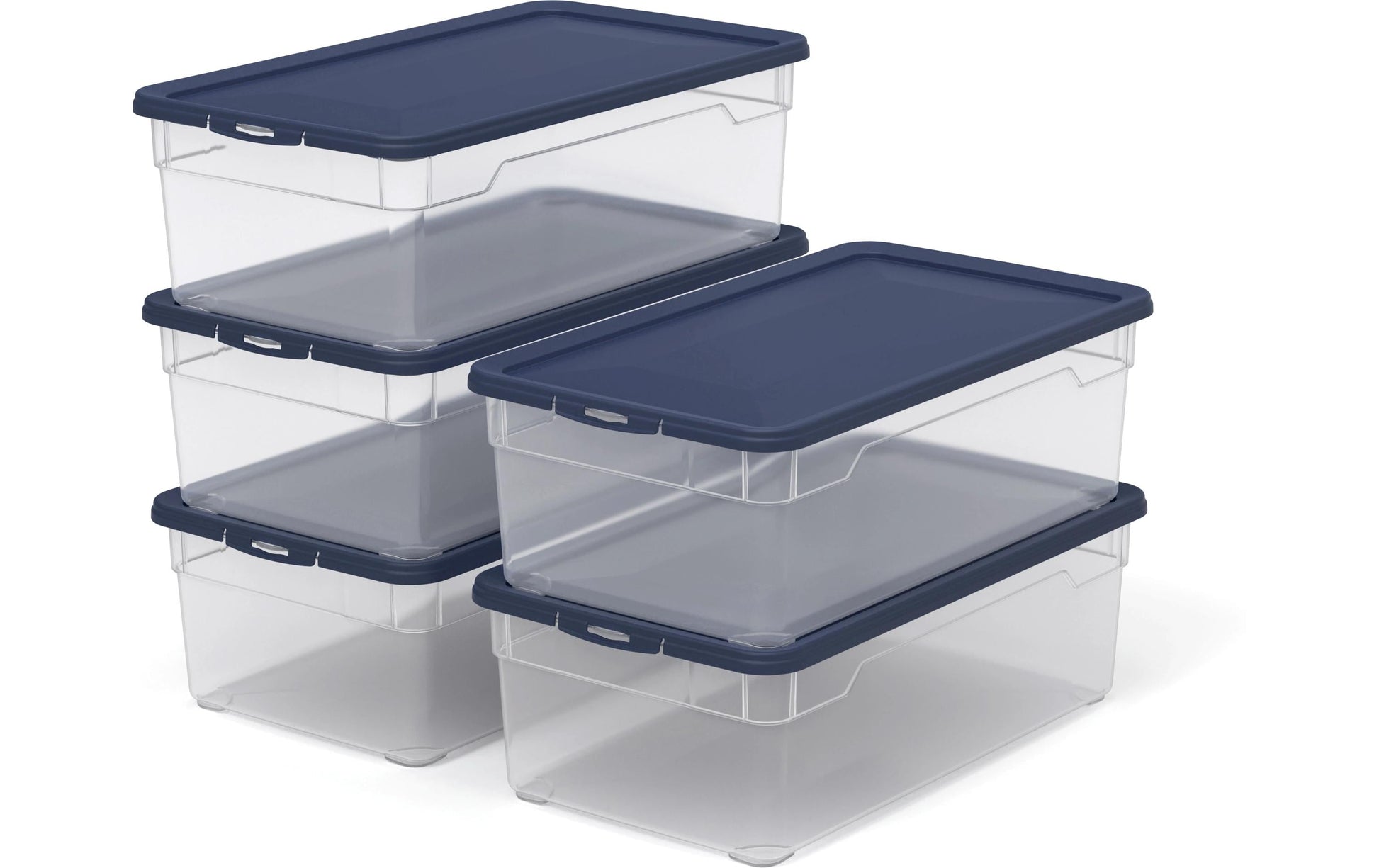 Rotho Aufbewahrungsbox – Kunststoff, Transparent, 19 × 11 × 33,5 cm – 5er-Pack