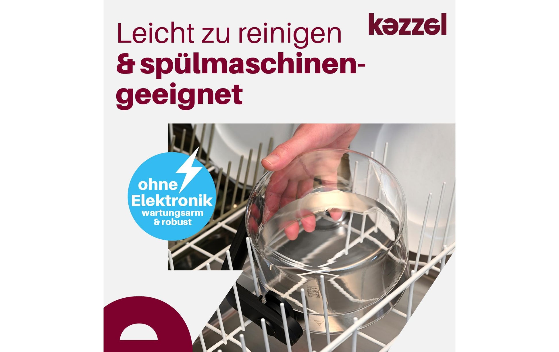 Kezzel Wasserkocher – 1,5 l, Kunststoff, Transparent