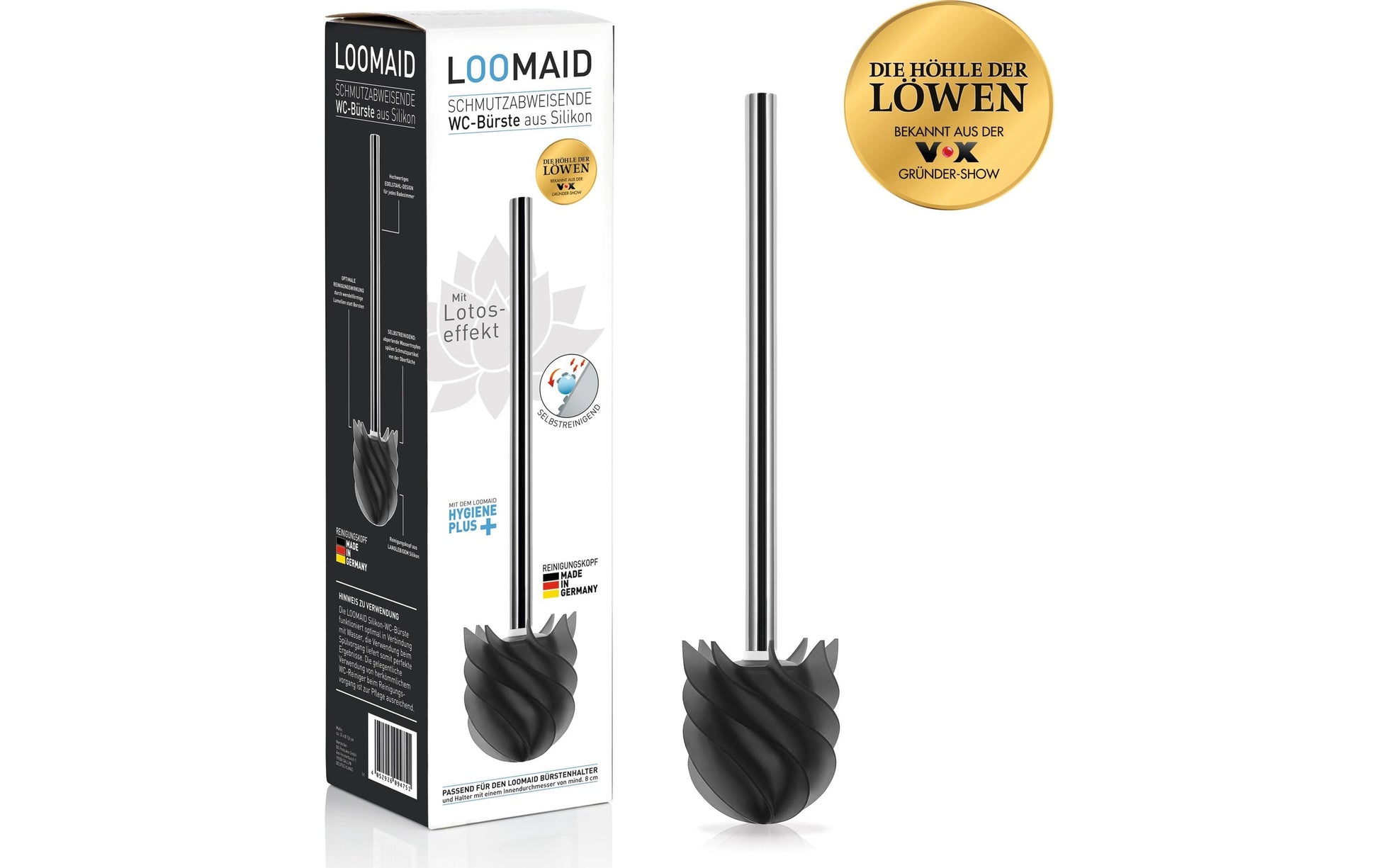 Loomaid Ersatzbürstenkopf – Kunststoff, Grau, Ø 7,8 cm, H 35 cm