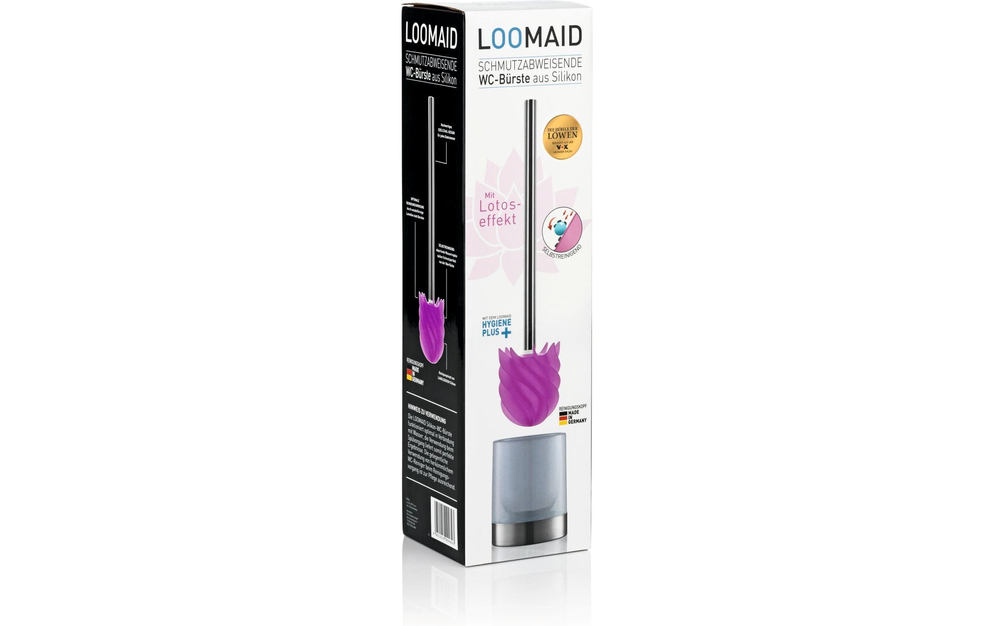 Loomaid WC-Bürstenset – Edelstahl, Rosa, H 38 cm, Ø 9,5 cm
