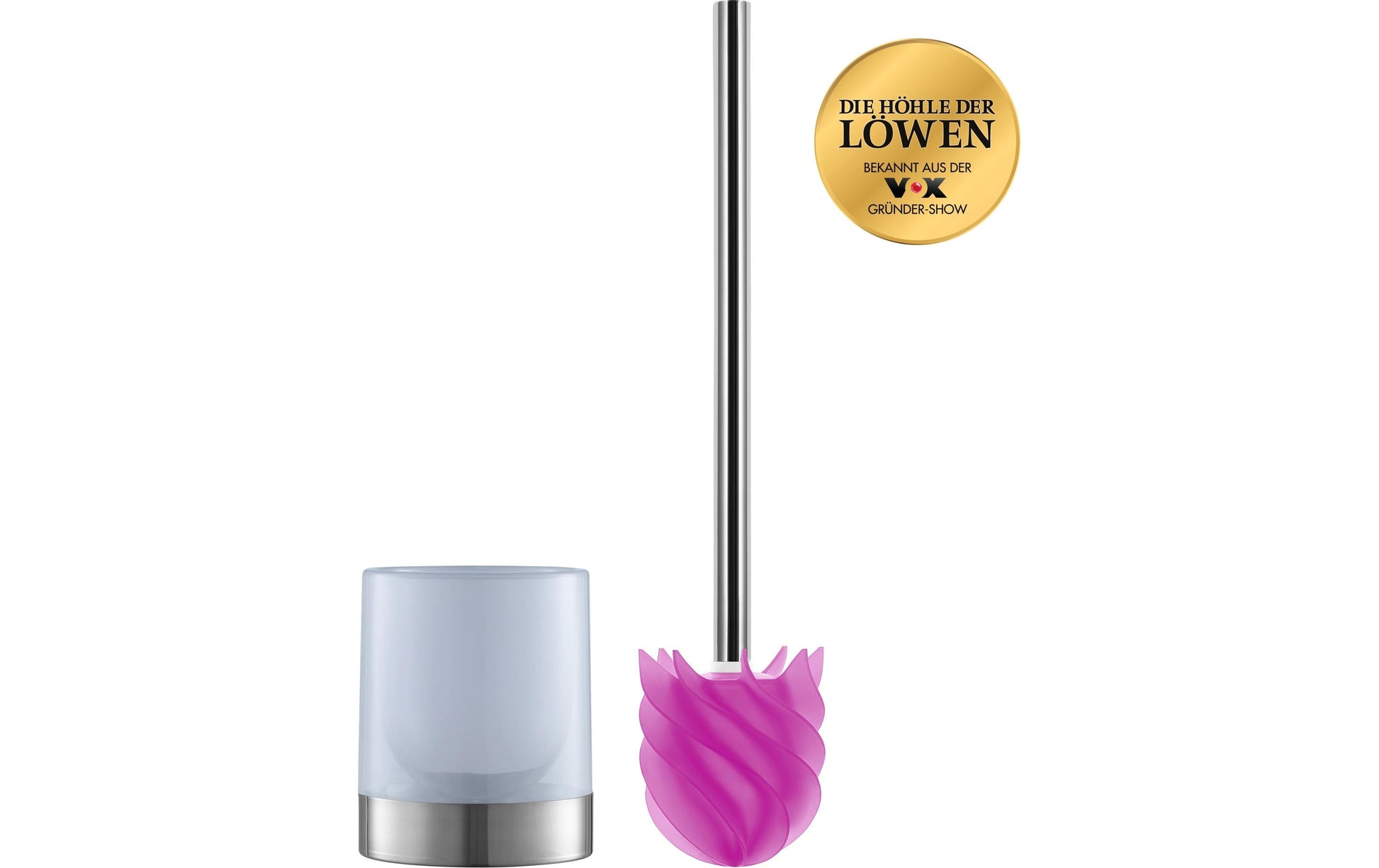 Loomaid WC-Bürstenset – Edelstahl, Rosa, H 38 cm, Ø 9,5 cm