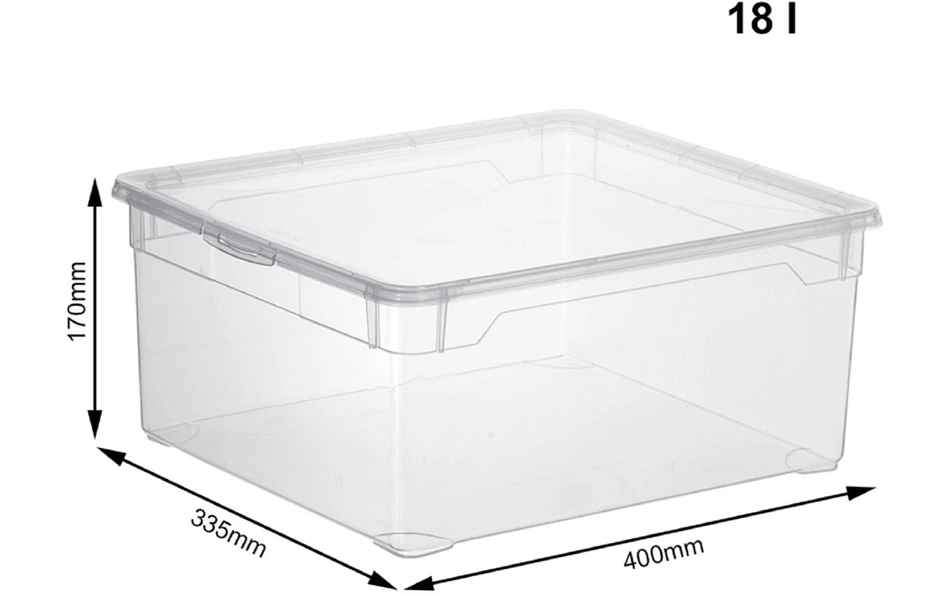 Rotho Aufbewahrungsbox – Kunststoff, Transparent, 40 × 17 × 33,5 cm – 5er-Pack
